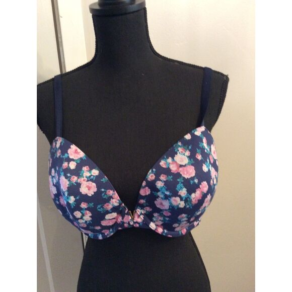 Victoria's Secret Floral Bra Underwire 36DD Blue - Picture 1 of 7